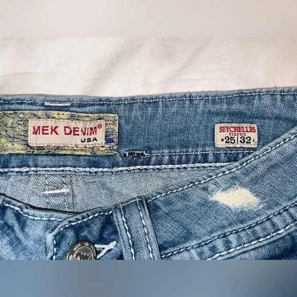 Y2K Low Rise MEK Denim USA Seychelles Flare Light Blue Jeans Women’s Size 25 - Picture 4 of 11